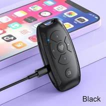 휴대폰 사진 출력 인화 범용 휴대 전화 셀카 카메라 셔터 미니 원격 제어 버튼 배터리, 검은색