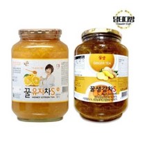 꽃샘유자청 생강 꿀차 선물 세트 감기 예방차 생강차 유자차 2KG, 꽃샘 꿀유자차S + 꿀생강차S 2kg