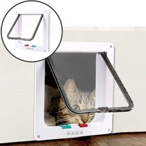 베란다고양이문 캣도어 고양이 강아지 틈새 보조 문, 마이펫 도어_화이트_L