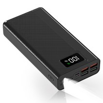 THOUSTA QC3.0 PD 22.5W 고속충전 대용량 보조배터리 30000mAh, 블랙