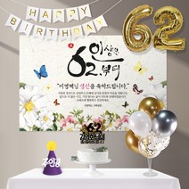 애니데이파티 행복의나비(네임형)8종세트 [현수막+토퍼(나비매화)+가랜드+고깔(퍼플주인공)+숫자풍선(골드)+크롬(골드)+스탠드+손펌프], 생신