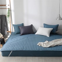 순면 누빔 패밀리 침대패드 고정밴드형 SS+SS 220x200, 상세설명 참조