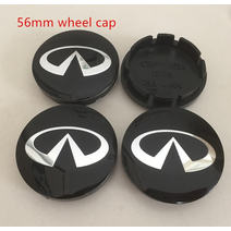 4pcs 56mm 60mm 65mm 68mm 인피니티 자동차 엠블럼 휠 센터 허브 캡 배지 커버 스티커 q30 q50 g35 g37 fx35 fx37 qx70, 56mm 블랙 캡, 4개
