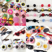 작은알 선글라스 인싸 파티안경 레옹 재미있는 웃긴 눈알가리개, 1개, 09_생일 축하 풍선/레드