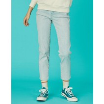 헤지스레이디스 20FW 헤지스레이디스 HSPA0D712B1 블루 로고자수 면혼방 청바지