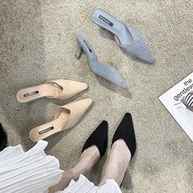 3컬러 스틸레토 여성 미들힐 뮬 블로퍼 LK320
