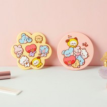 BT21 실리콘 손거울 제작 꾸미기 원형, 옐로우/255749