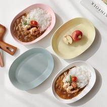 타블도트 시리얼 타원접시 25cm 4color, 1개, 화이트