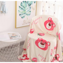 자취꿀템 좋은소파 좌식 패브릭 등받이좌식의자 쇼파 조약돌 거실 테이블 아쿠아텍스, 딸기베어 소파 담요 1*1M