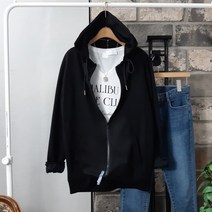 상상그이상 여성용 국내제작 기본 캥거루 집업 후드티셔츠 가성비 좋은 무지 오버핏 후드티 부드러운 특양면소재 베이직한 2컬러 간절기 필수템 트레이닝 후드집업