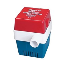 Rule 20F Marine 800 스퀘어 마린 빌지 펌프(800-GPH 12-볼트) 레드/화이트/블루