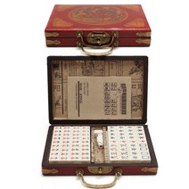 자리 패 대자리 돗자리 테이블 방석 마작세트 144 타일 mahjong 휴대용 접이식 나무 상자 majiang 세트 여행 게임 엔터테인먼트 실내 보드 게임, 없음