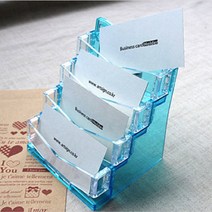 키알리 4단 투톤 아크릴 명함꽂이 명함보관함 카드꽂이 쿠폰꽂이 메모꽂이 2개, 색상, 파랑