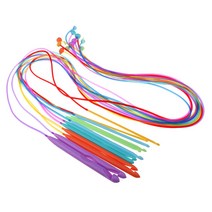 아프간바늘 목도리실 뜨개질 대바늘 세트 유연한 아프간 덴마크 크로셰 후크 12 개 조각 직조 바늘 3.5-12, 한개옵션0