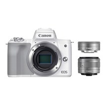 캐논공식총판 正品 EOS M50 Mark II + 15-45mm + 22mm 더블렌즈 KIT 화이트