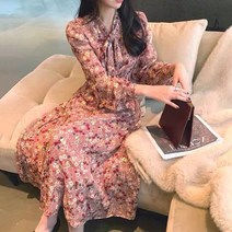 르엠마 메헤르 하객룩 정장룩 모임룩 여자쉬폰 여성쉬폰 간절기원피스 긴팔원피스 롱원피스 프릴원피스 플라워원피스 봄원피스 쉬폰 원피스