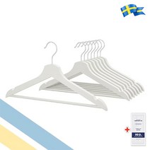 이케아 BUMERANG 원목(화이트 우드) 옷걸이 8개 1세트 + 일회용 손소독제 2p, 화이트 원목 옷걸이 8개 1세트