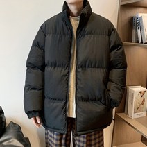 대장패딩 양털 두꺼운 편지 그래픽 남성 겨울 코트 스탠드 칼라 특대 파카 어 스타일