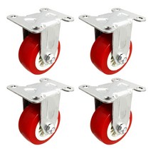 다용도 바퀴 PVC적색 고정 회전 브레이크, 07. 적색 2.5고정(4개)