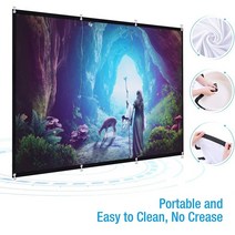 유압식스크린 120인치스크린 캠핑빔스크린 고휘도 접이식 60-150inch hd 스크린 캔버스 16:9 프로젝터 홈 시어터 비머 프로젝션 스크린 영화 프로젝터 스크린, 4-100인치
