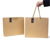 코코 무지크라프트쇼핑백 3호 DIY 선물포장 낱개, 크라프트지