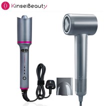 Kinseibeauty 고속 헤어 드라이어 HD 컬러 스크린 5 스마트 모드 온도 음이온 59dB 저소음, 4.dryerwithcurler - UK