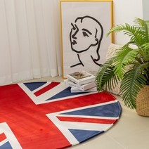 먼지안나는 영국국기 유니언잭 워셔블 원형 러그