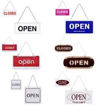 오픈 클로즈 OPEN CLOSED 9종 양면 팻말 걸이용 문패, 4. OPEN & CLOSED 스텐 검정