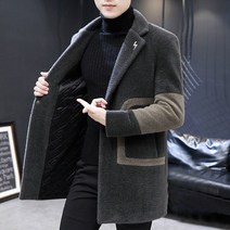 Tagi.겨울 남자 캐주얼 두꺼운 트렌치코트 빅사이즈 베이직 모직 코트