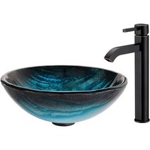 Kraus C-GV-399-19mm-1007ORB 라돈 유리 용기 싱크 및 라무스 수전 오일 럽브 브론즈, Oil Rubbed Bronze