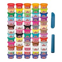 Play-Doh 얼티메이트 컬러 컬렉션 모델링 컴파운드 65팩 1온스 펀 사이즈 캔 사파이어 스파클 색종이 조각 메탈릭 색상 및 컬러 버스트 포함