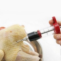 미트주사기 요리용 주사기 바베큐 고기 맛 인젝터 스테인레스 스틸 바늘 스파이스 세트 주방 요리 소스 매리네이드 액세서리1 개, 단일옵션
