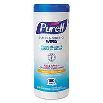 PURELL Hand Sanitizing Wipes Fresh Citrus Scent 100 Count Non-Linting Wipes Eco Slim Wipes Caniste, 1