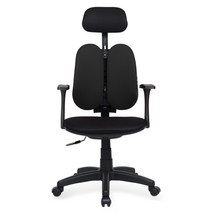 체어포커스 피플B형 헤더형 올메쉬 사무용의자, 블랙