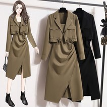 L-4XL 빅사이즈 투피슷 셋업 민소매 캐주얼 원피스 하객룩