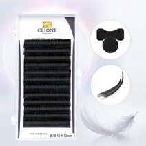 클리오네 [5+1] 엘립스 플렛 연장속눈썹 케시미어 벨벳, 1개, C-0.10-11mm