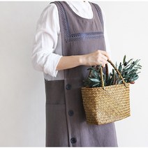 패턴자수앞치마(3color) 단체 학원 어린이집 꽃집 바리스타 실습 예쁜쌤앞치마, 그레이