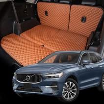 볼보 XC60 2세대 맞춤 퀄팅 트렁크매트 풀세트 자동차 가죽 방수 차박 국내생산, 일체형, 트렁크바닥(등받이O), 블랙