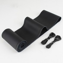 자동차 가죽 스티어링 휠 브레이드 커버 38cm 핸드 스티치 미끄럼 방지 인테리어 액세서리, 01 A-1