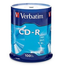 Verbatim 700MB 52X 80분 브랜드 녹음 가능 디스크 CD-R 디스크 10장 97955, Frustration-Free Packaging_100