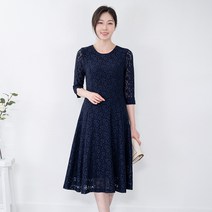 엄마옷 모슬린 레이스 7부 원피스 OP205008마담 미시옷 50대 중년여성의류 60대 엄마옷 빅사이즈 할머니옷 여성옷