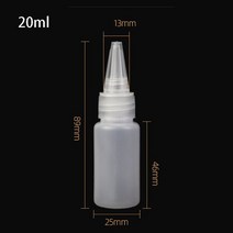 액체 오일 접착제에 대 한 10PCS 플라스틱 스포이드 병 HDPE 소재 휴대용 리필 가능 저장 용기 10ML 20ML 30ML 50ML, [02] 20PCS, [02] 20ML