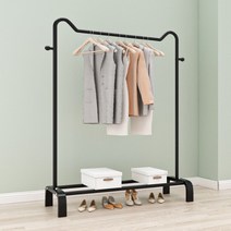 템팜 귀여운 블랙 고양이 귀 옷걸이 행거 (100CM) 조립식행거 옷가게행거 미니행거