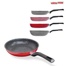 킴스쿡 이지쿡 인덕션 계란말이 코팅 후라이팬 궁중팬 웍, 02. 레드_26cm 후라이팬