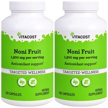 Vitacost Noni Fruit 1300mg 비타코스트 노니 후르트 180정 2팩, 2개, 180