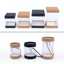 투명한 선물포장 케이스 4주년 400일 나선식 신입사원, 사각 9x11cm 브라운