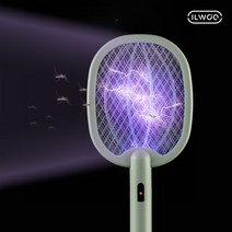 일우 전기모기채 파리채 수면중 모기 유인 전자 IW-Q05 대용량4500mAh, 화이트