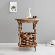 마켓비 PASAR 원형테이블 45 라탄 CR0026 쇼파테이블 사이드테이블