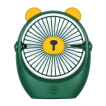 mailadi 곰돌이 대용량 저소음 무선 탁상용 선풍기, 녹색