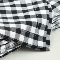 Linen Clubs 12개 팩 블랙 - 화이트 100% 면사 염색 깅엄 체크 디너 냅킨 45.7 x 45.7cm(18 x 18인치) 웨딩 냅킨 칵테일 냅킨 원단 냅킨 면 냅킨 연, Black/White